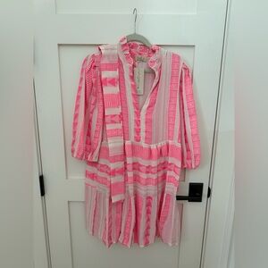Sofia pink and white tunic dress